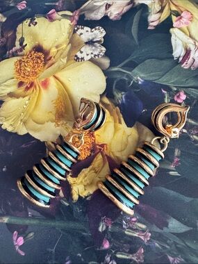 Gold-Tone clip on vintage earrings